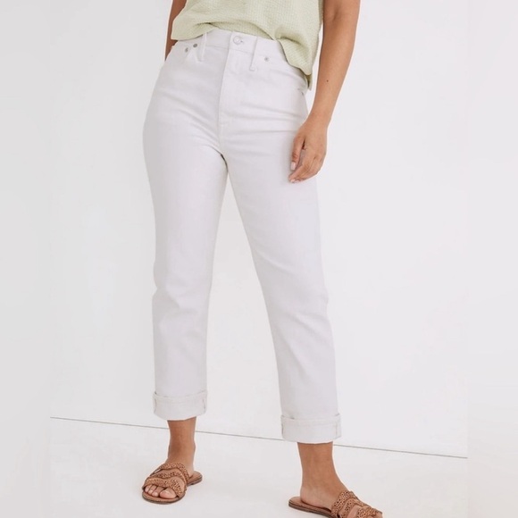 Madewell High-Rise Slim Boyjean - White - Picture 6 of 6